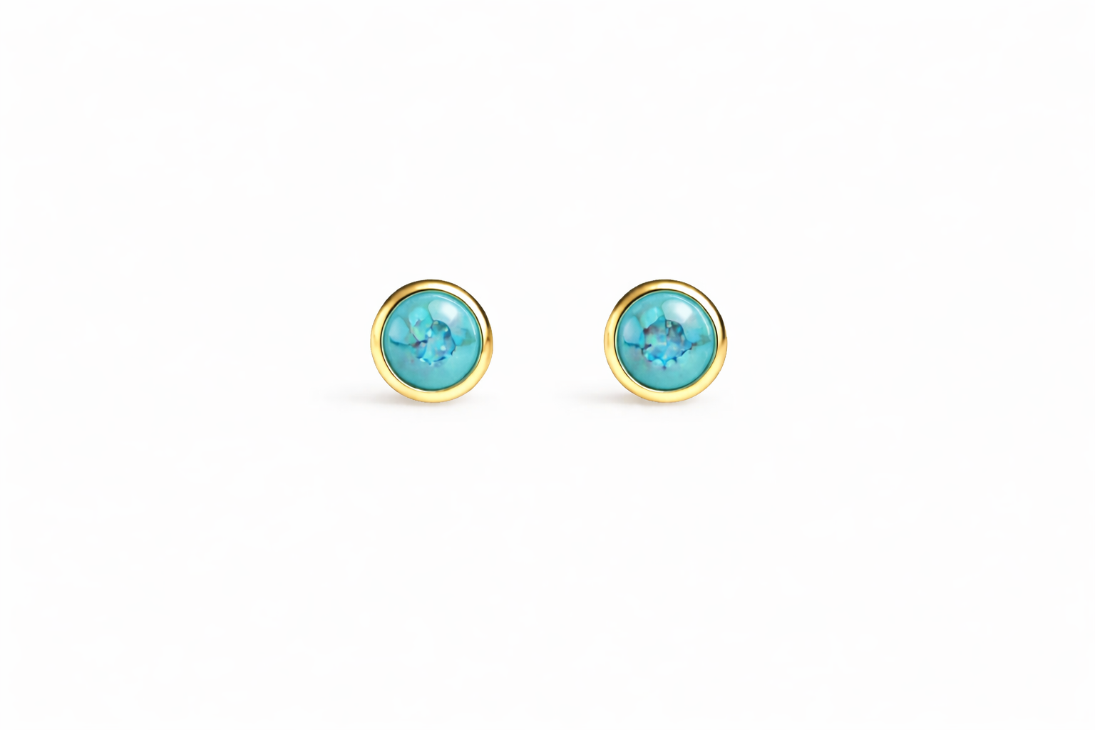 Gold-Filled Matte Turquoise Stud Earrings