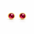 Solid Gold Ruby Stud Earrings
