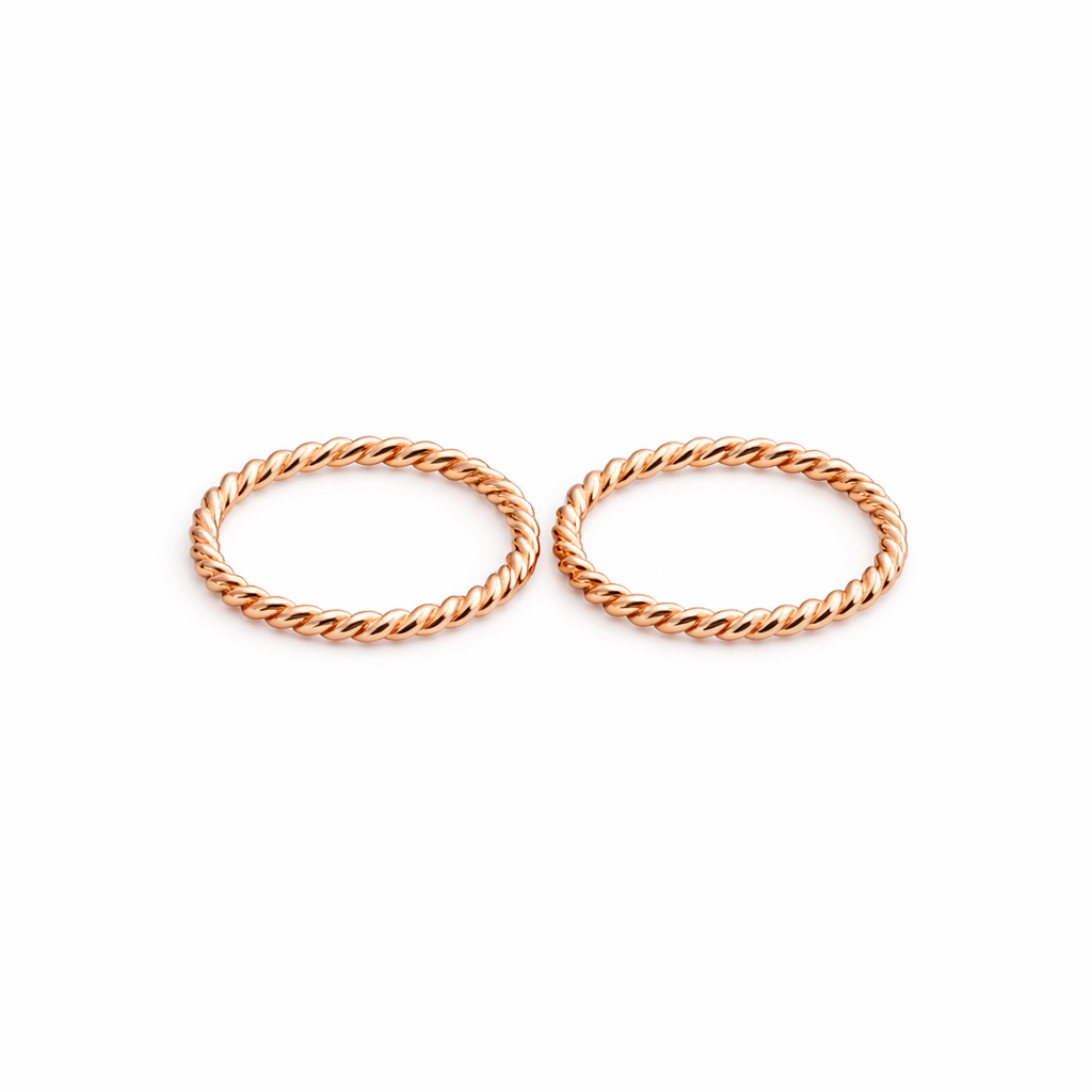Rose Gold-Filled Small Twisted Hoop Earrings