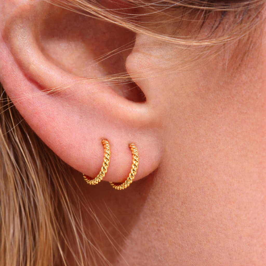 Gold-Filled Small Twisted Hoop Earrings