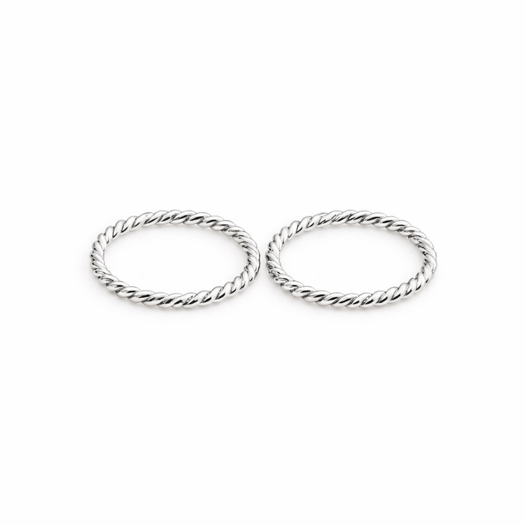 Sterling Silver Extra Small Twisted Hoop Earrings