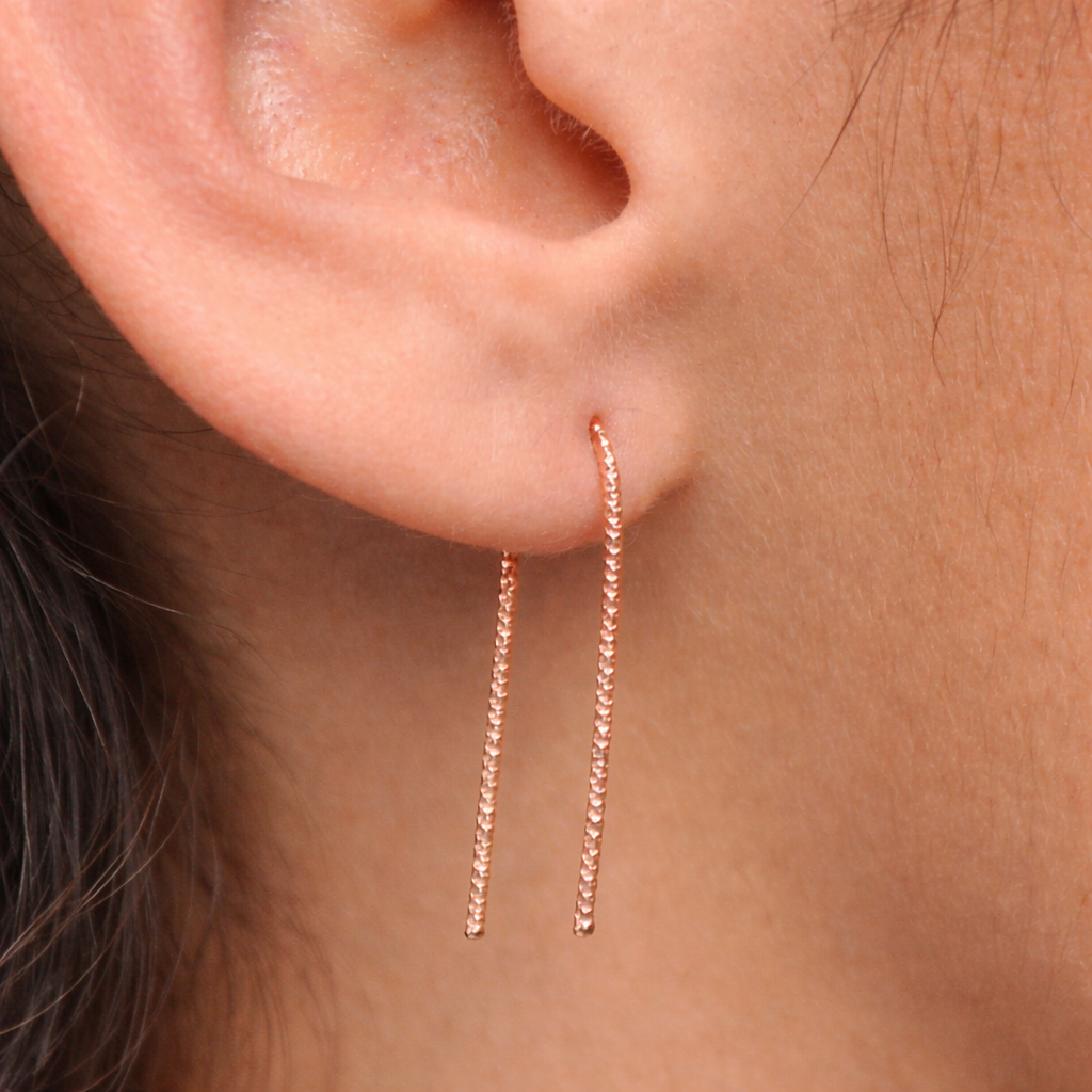 Diamond Cut U Arc Earrings