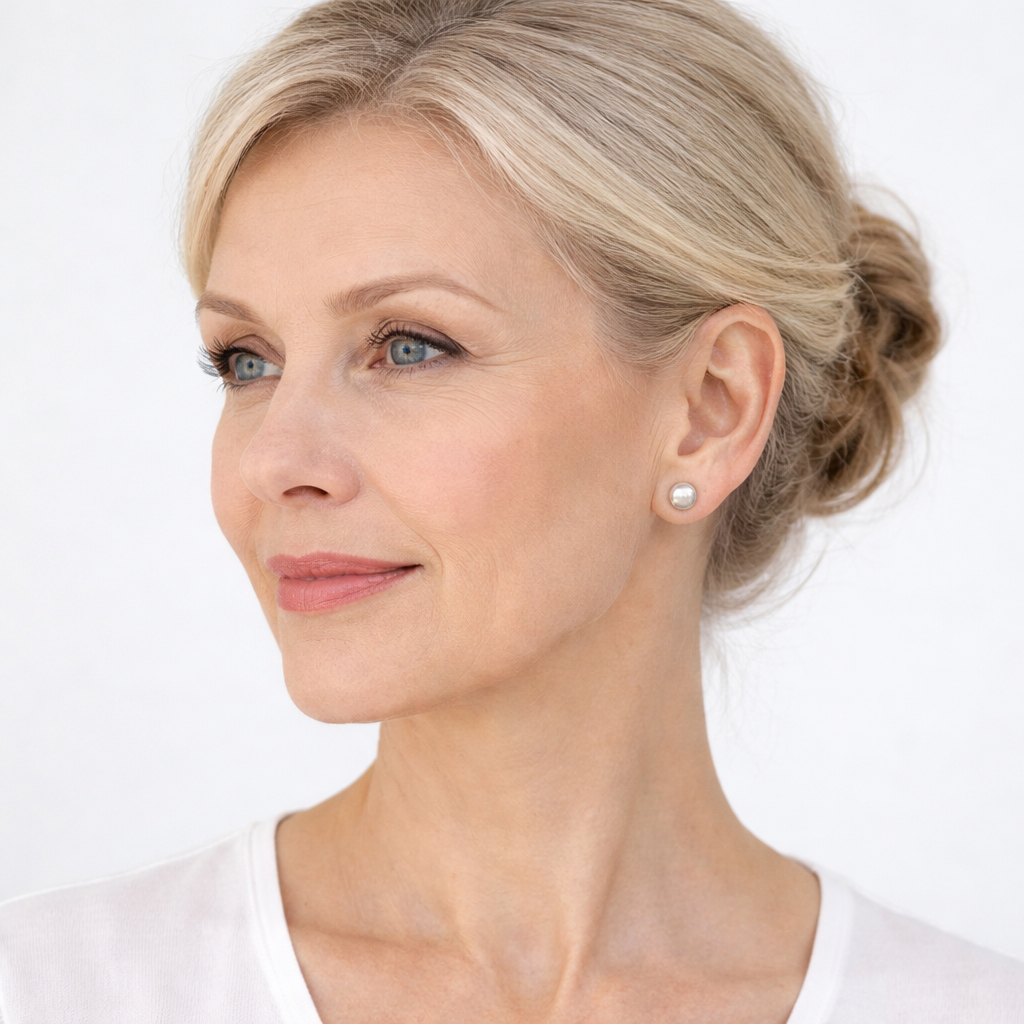 Solid Gold Matte Stud Earrings