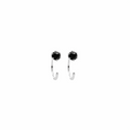 Black Spinel Half Hoop Earrings