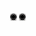 Sterling Silver Black Spaniel Stone Stud Earrings