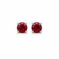 Sterling Silver Rhodolite Garnet Stone Stud Earrings