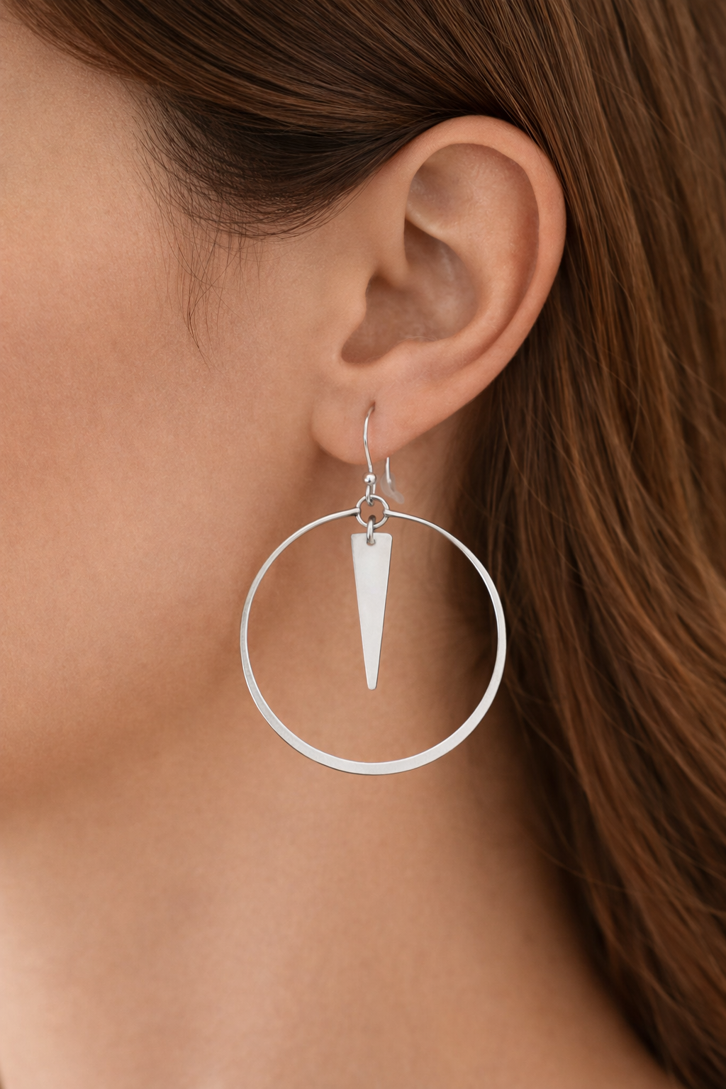 Sterling Silver Trapezoid Drop Earrings