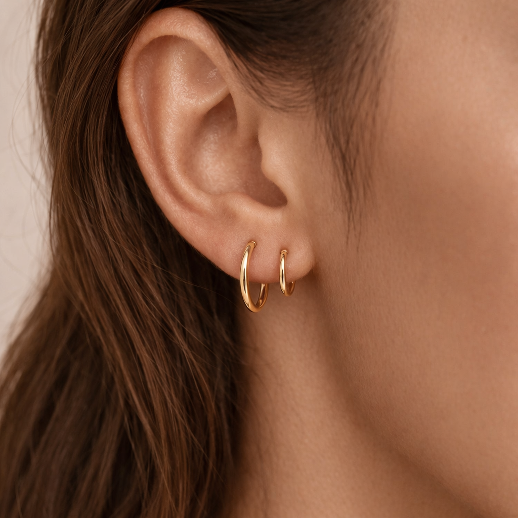 Duo Small Hoop Set - 6mm & 7mm