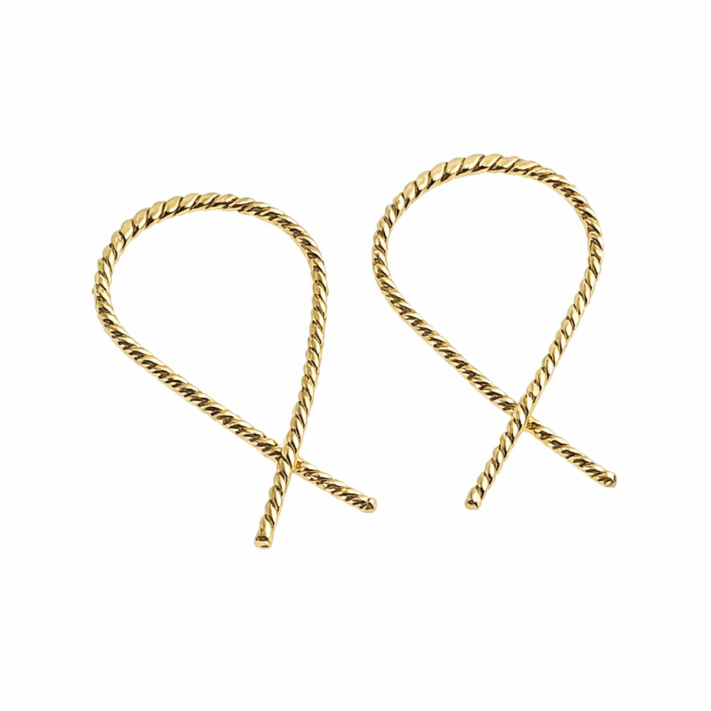 18 GA Gold-Filled Upside-Down Hoop Earrings