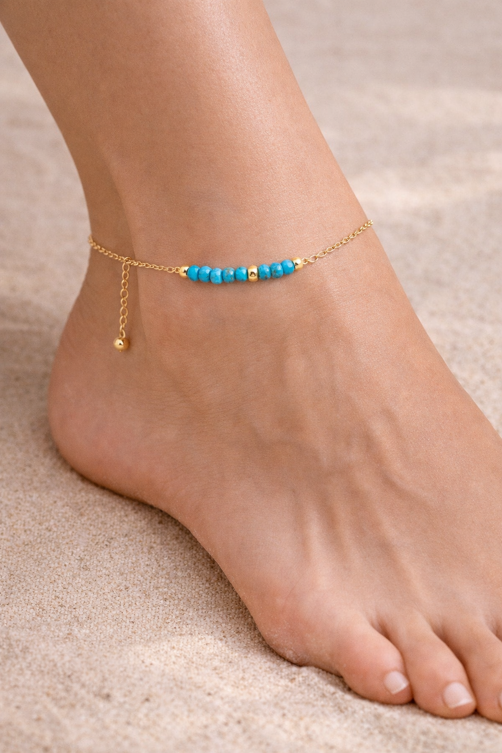 Sleeping Beauty Turquoise Bar Anklet