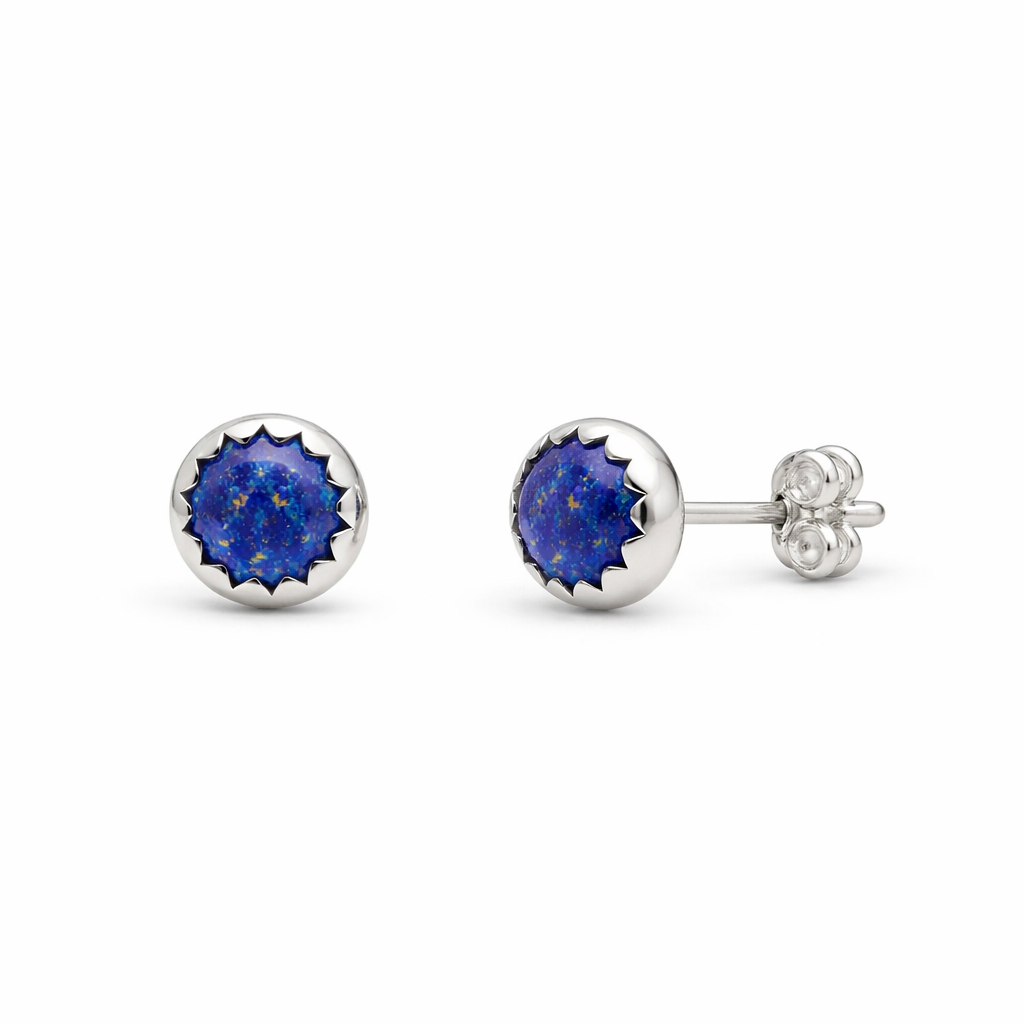 Sterling Silver Lapis Lazuli Stud Earrings