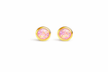 Gold-Filled Pink Opal Stud Earrings