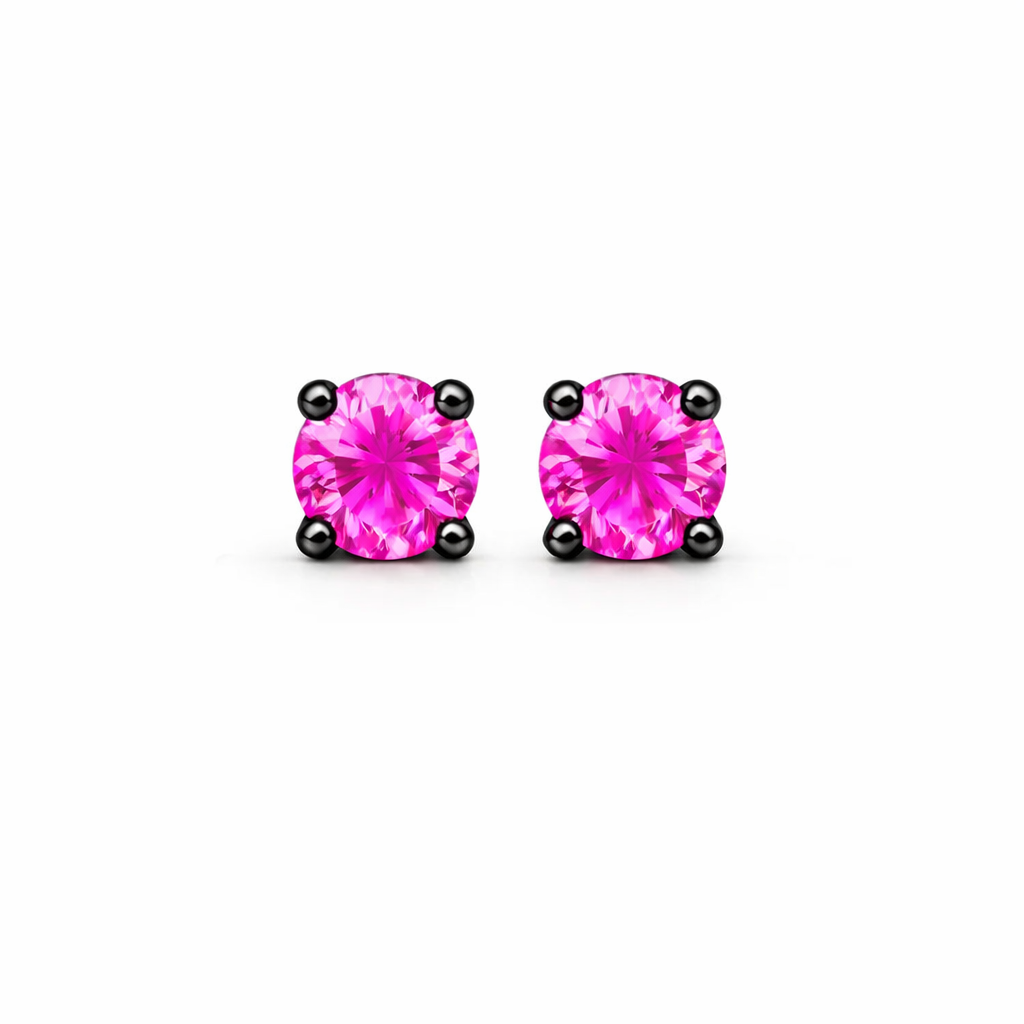 Sterling Silver Ruby Stone Stud Earrings