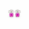 Sterling Silver Ruby Stone Stud Earrings