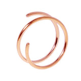 20 GA Gold Filled Double Nose Ring Hoop for Single Piercing Spiral Twist Nose Hoop for Women Girls