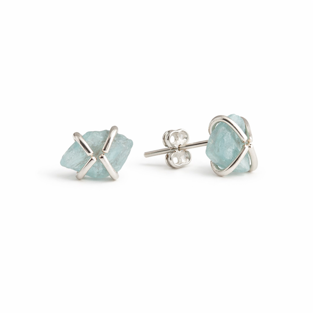 Sterling Silver Apatite Studs Earrings