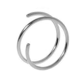 20 GA Gold Filled Double Nose Ring Hoop for Single Piercing Spiral Twist Nose Hoop for Women Girls