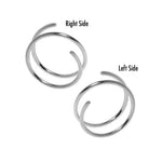 20 GA Gold Filled Double Nose Ring Hoop for Single Piercing Spiral Twist Nose Hoop for Women Girls