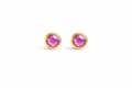 Gold-Filled Pink Tourmaline Stud Earrings