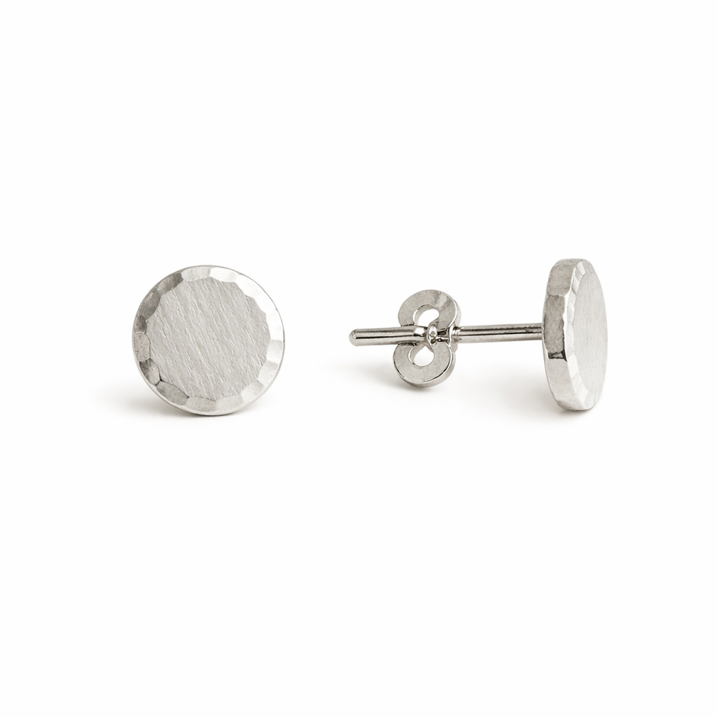 Sterling Silver Hammered Stud Earrings