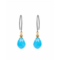 Gold-Filled Aqua Chalcedony Wire Drop Earrings