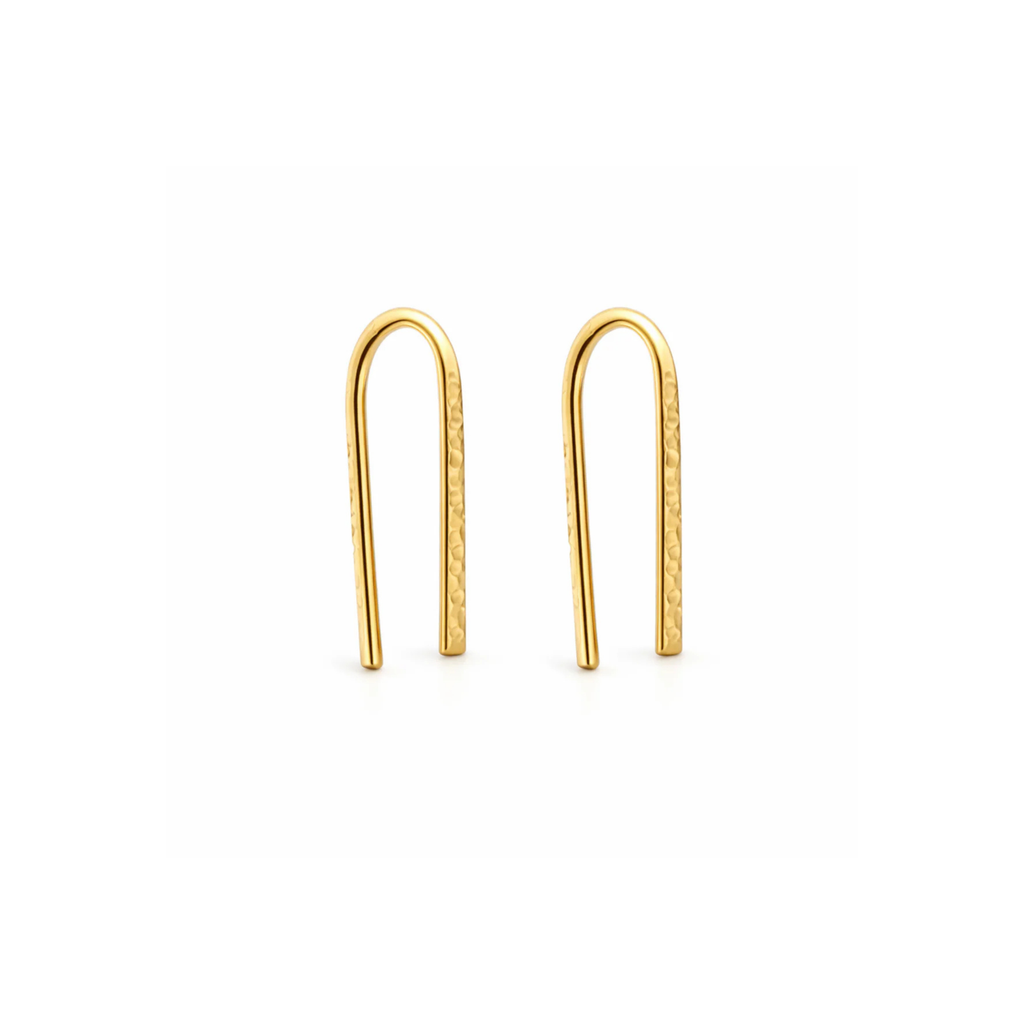 Minimalist Hammered Curve Earrings
