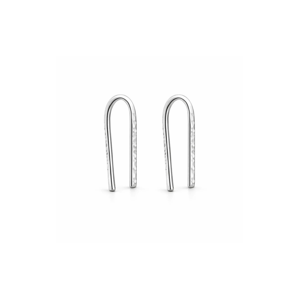 Minimalist Hammered Curve Earrings