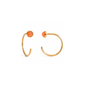 Gold-Filled Orange Opal Half Hoop Earrings