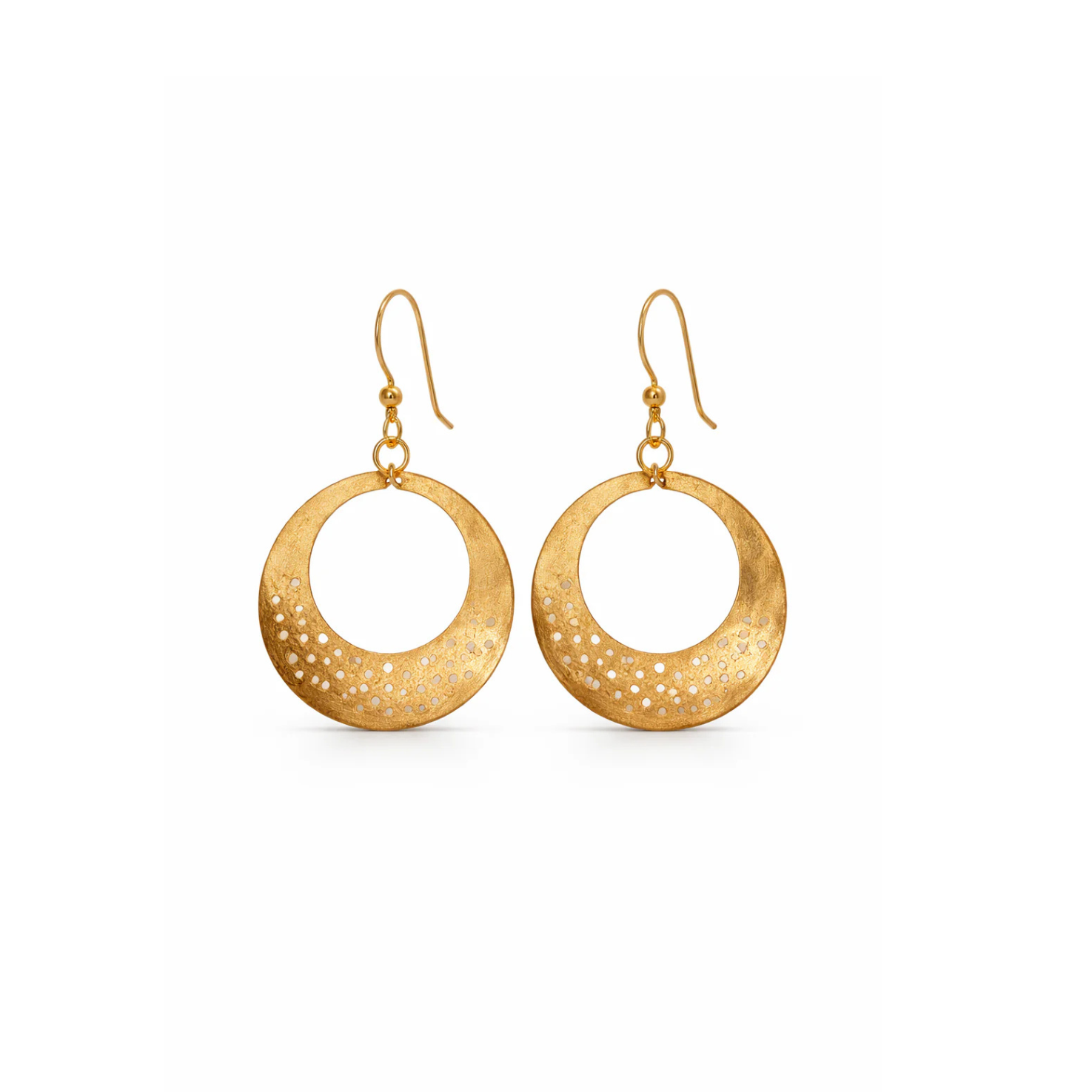 Gold-Plated Brass Hook Earrings