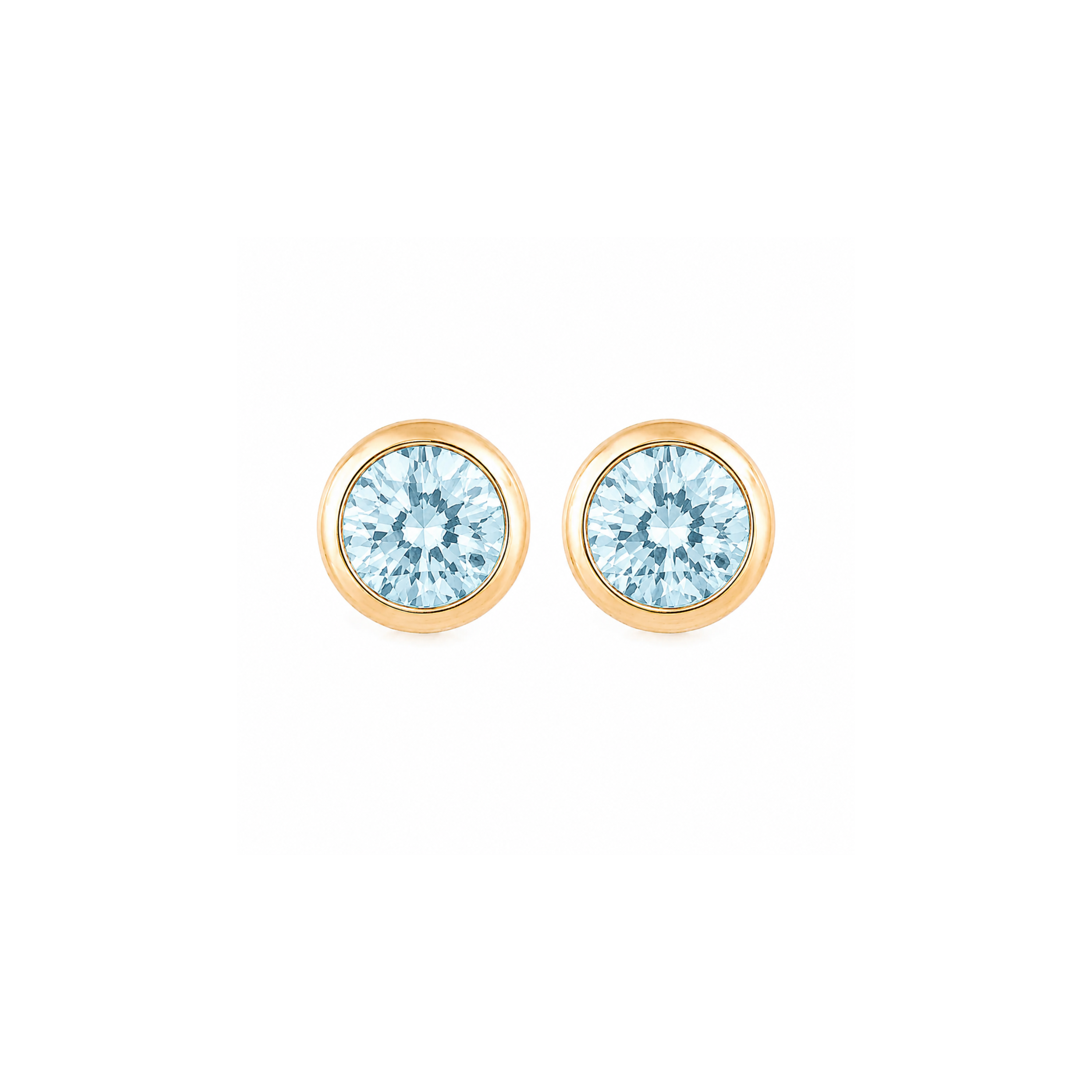 Solid Gold Natural Swiss Topaz Stud Earrings