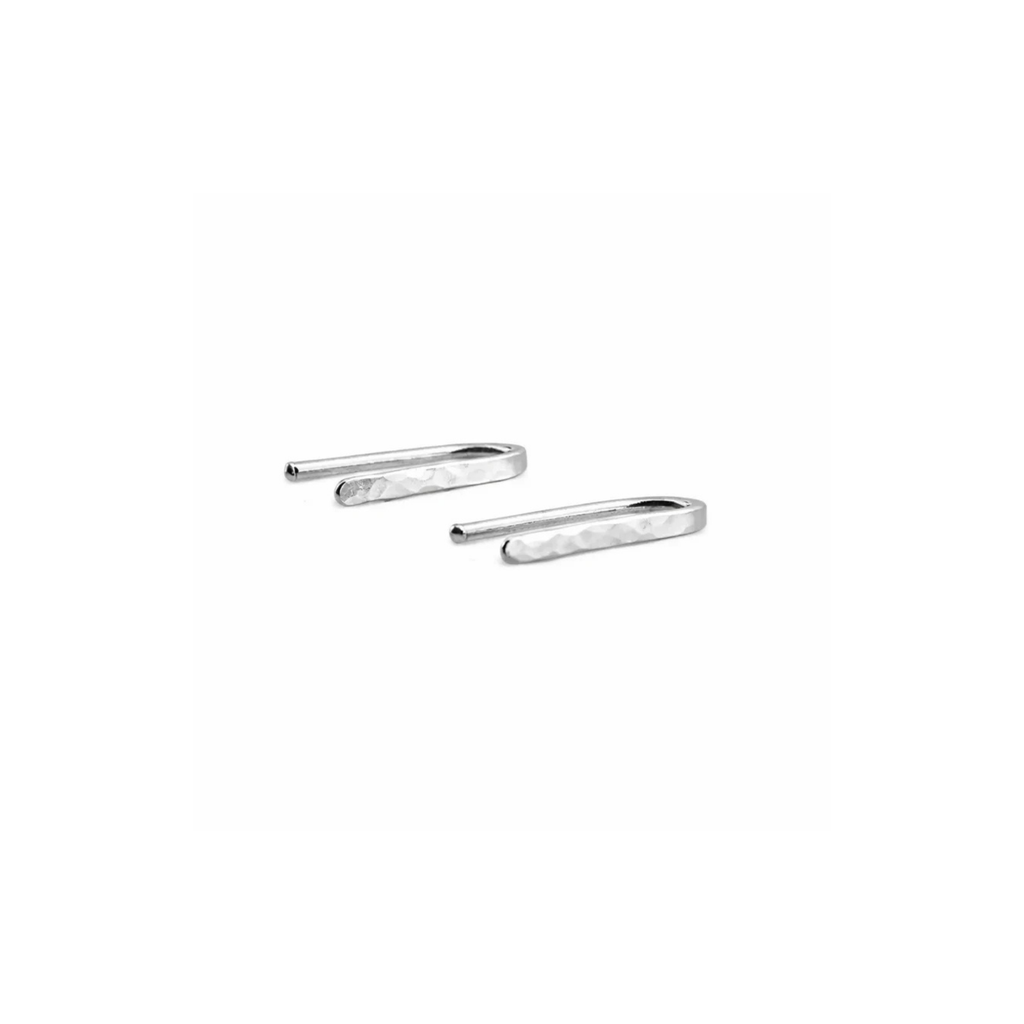 Minimalist Hammered Curve Earrings