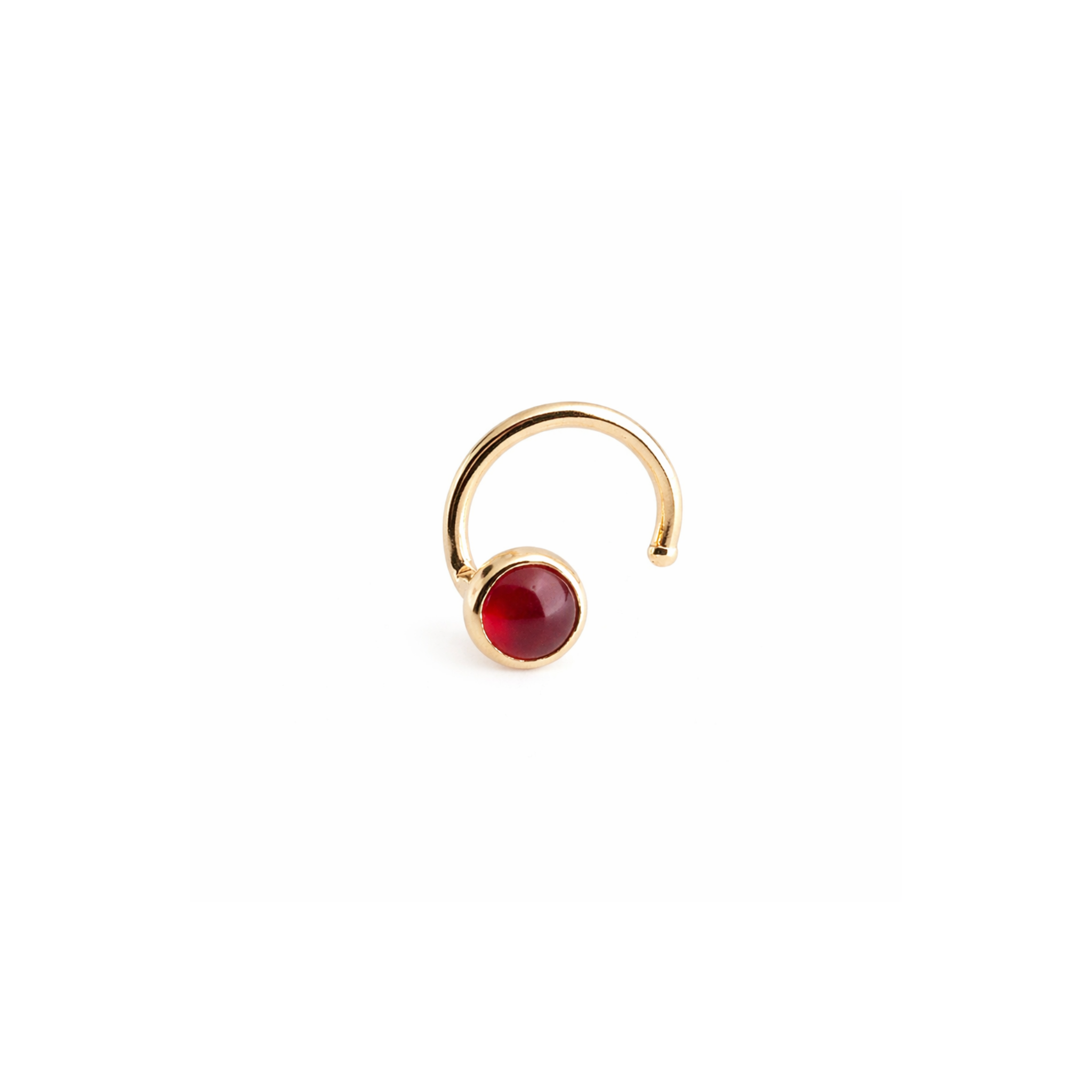Solid Gold Carnelian Nose Screw