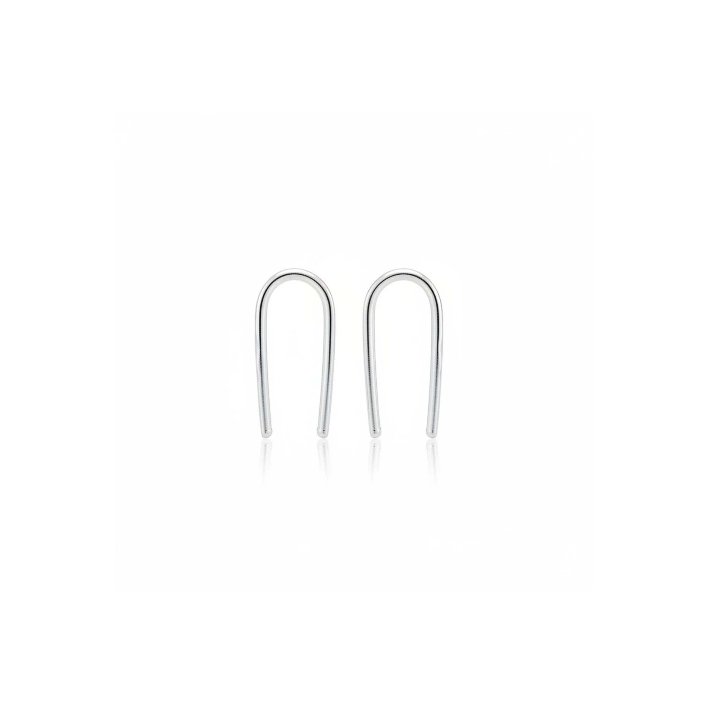 Sterling Silver Hammered Curve Earrings