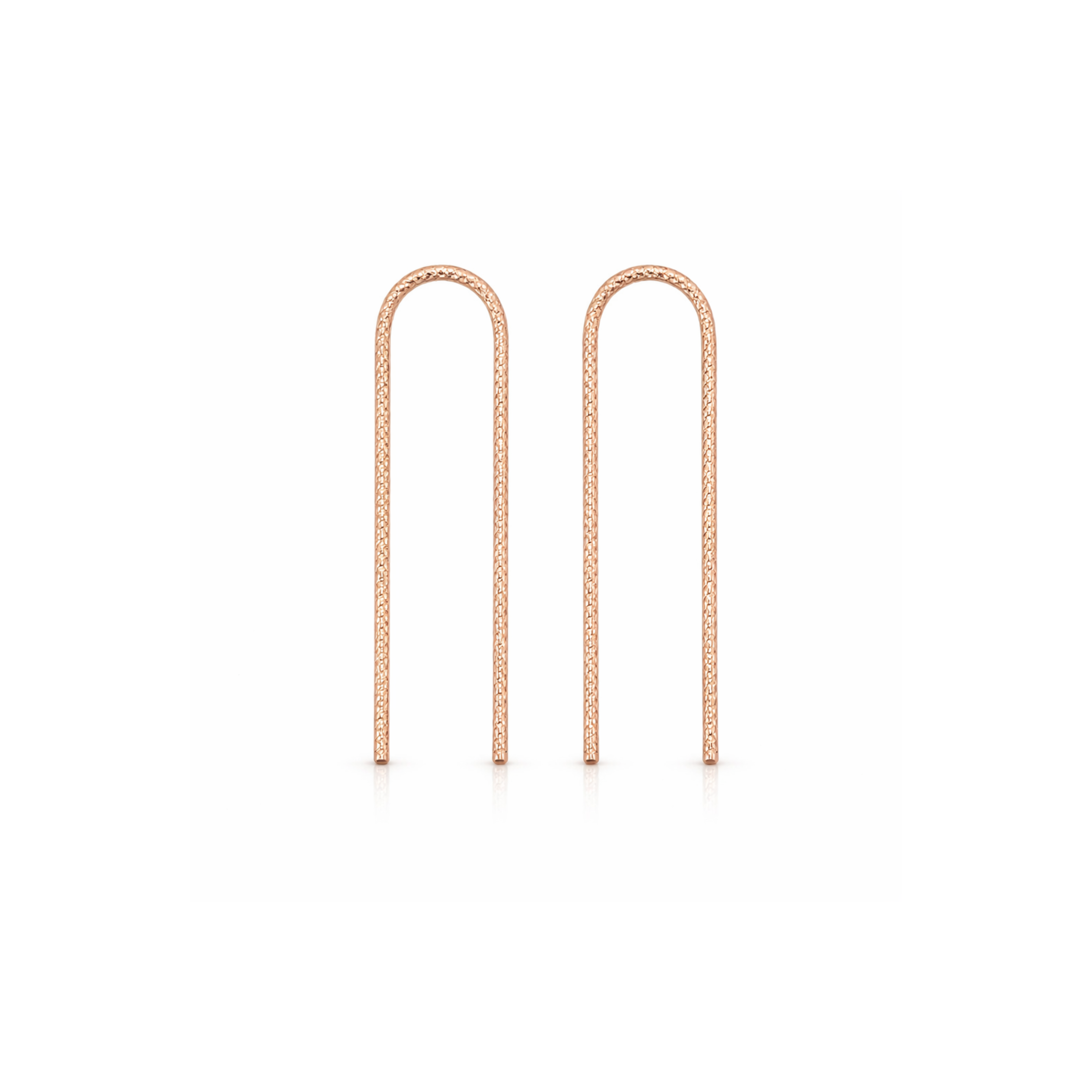 Diamond Cut U Arc Earrings