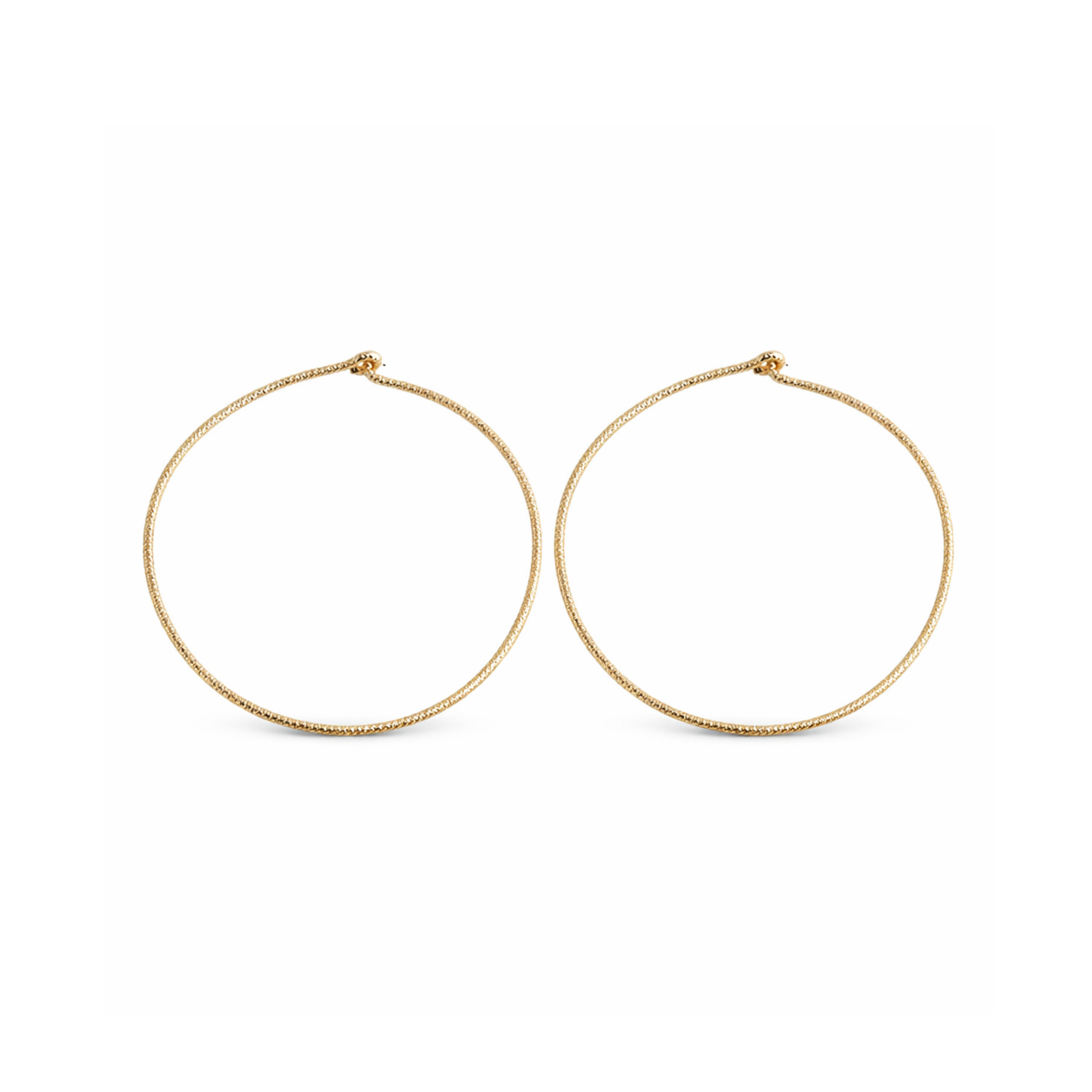 Gold-Filled Diamond Cut Large Hoop Earrings