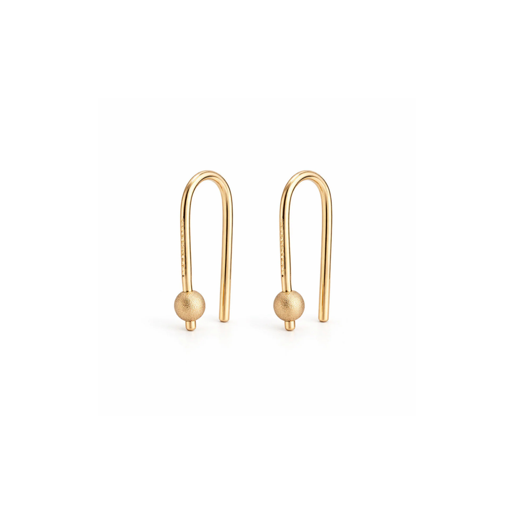 14K Gold Filled U Arc Ball Earrings