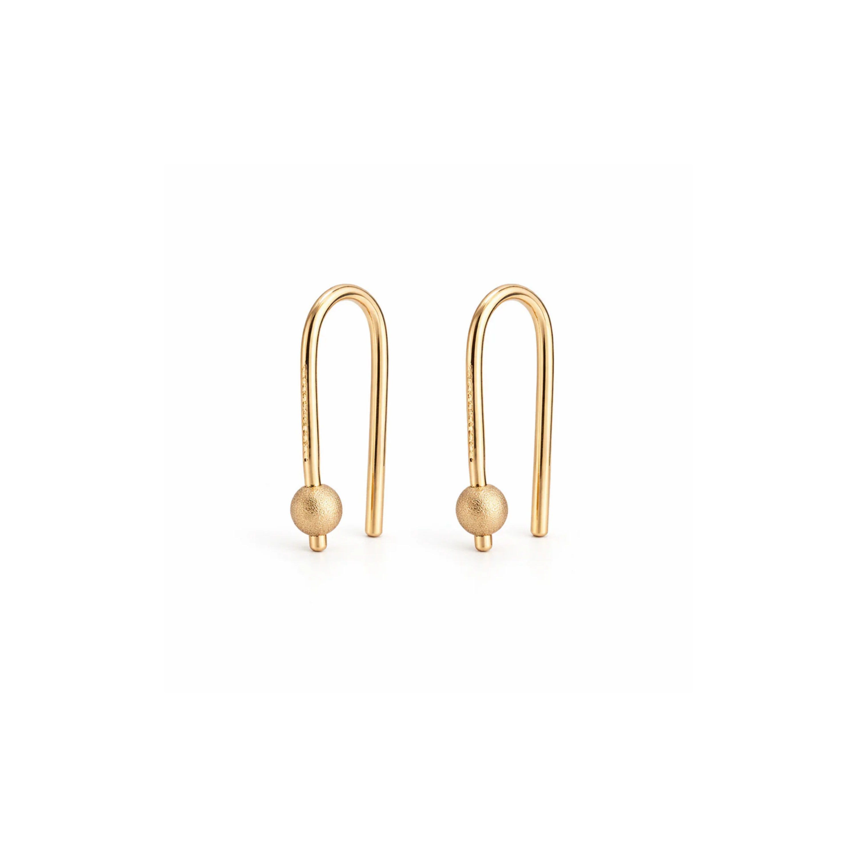 14K Gold Filled U Arc Ball Earrings