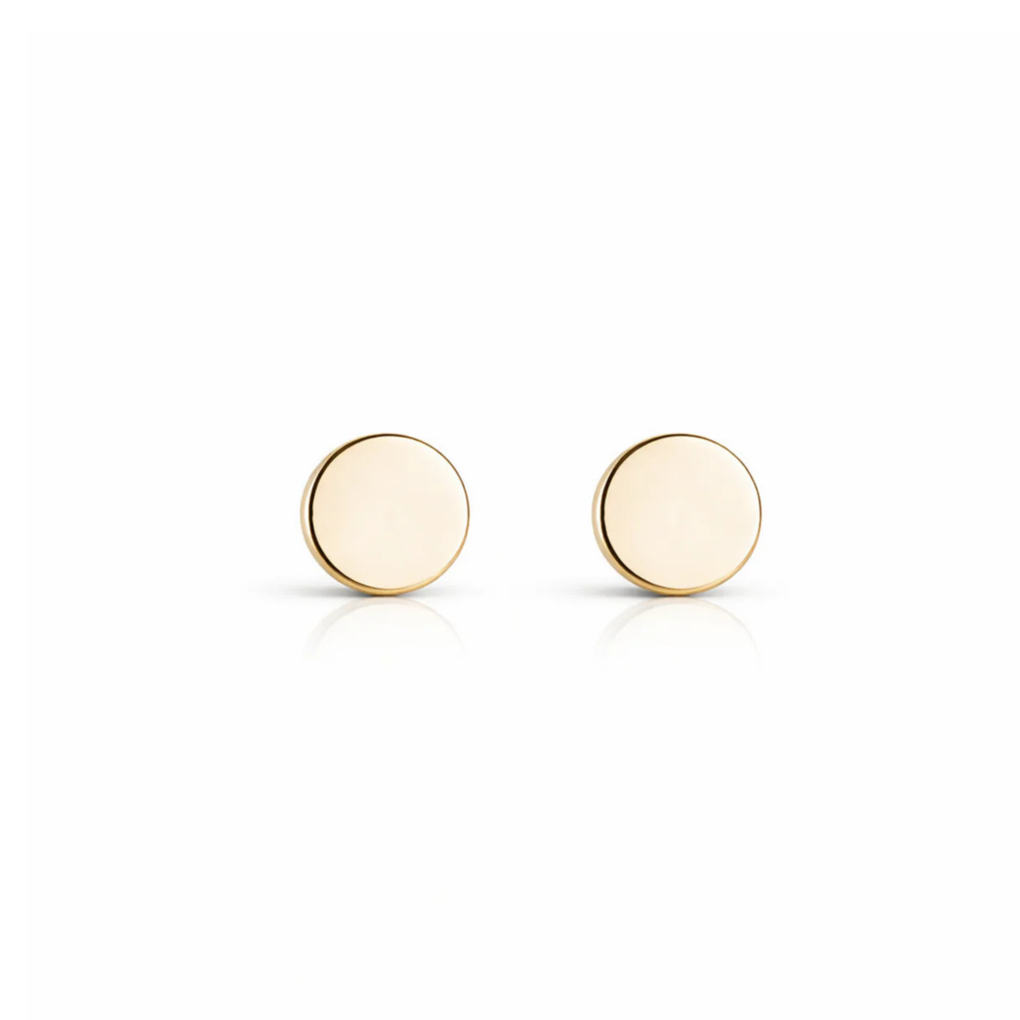 Solid Gold Shiny Stud Earrings