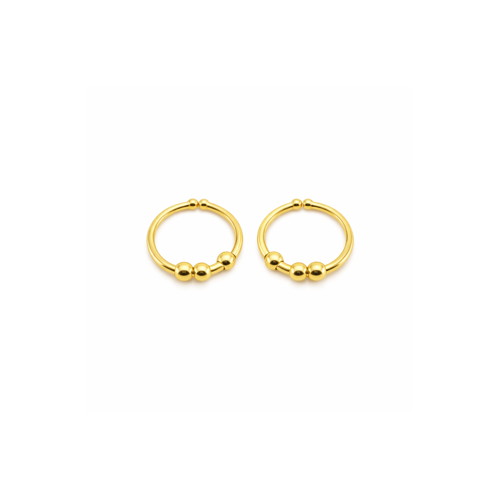 Small Hoop with Beads Earrings