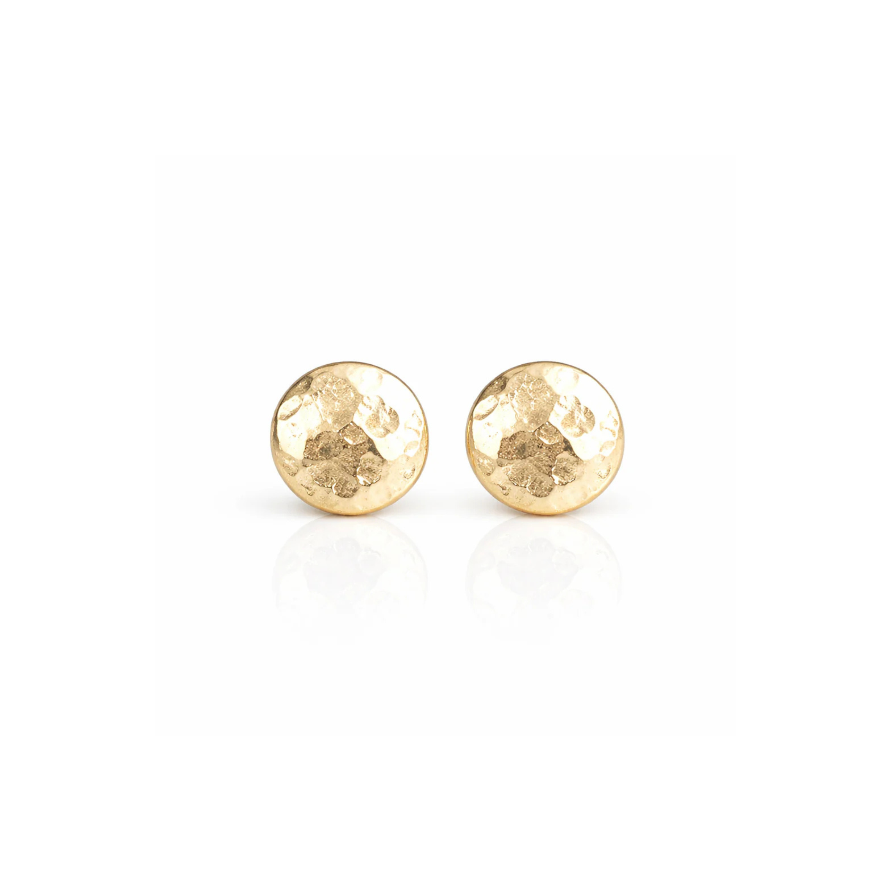 Solid Gold Hammered Stud Earrings