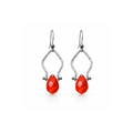 Sterling Silver Red Quartz Dangle Earrings