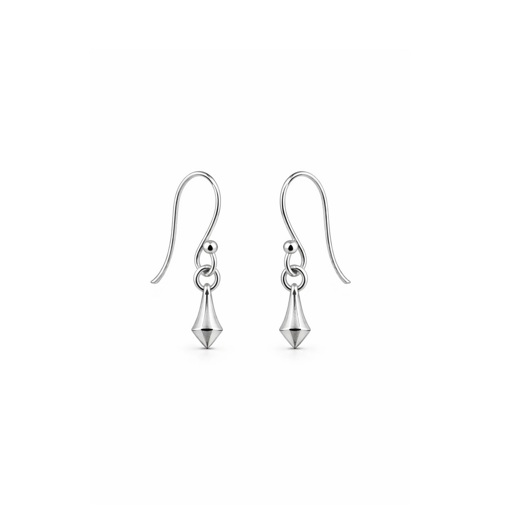 Sterling Silver Kite-Shaped Drop Earrings