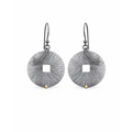 Sterling Silver & 14K Gold Two Tone Disc Hoop Earrings