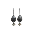 Sterling Silver Labradorite Music Note Dangle Earrings