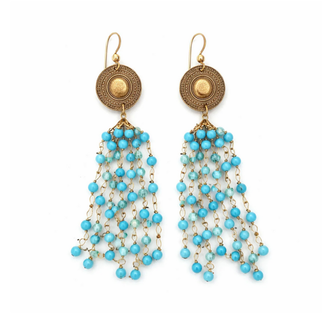 Aquamarine Turquoise Beads Earrings