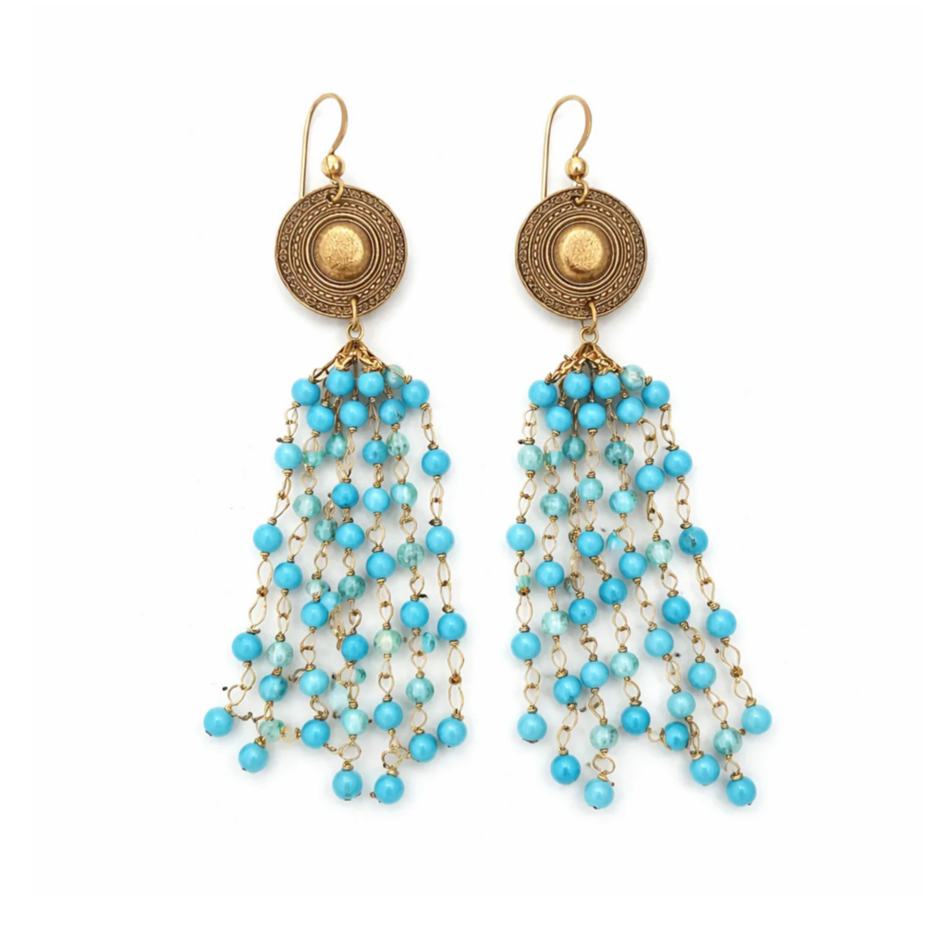 Aquamarine Turquoise Beads Earrings