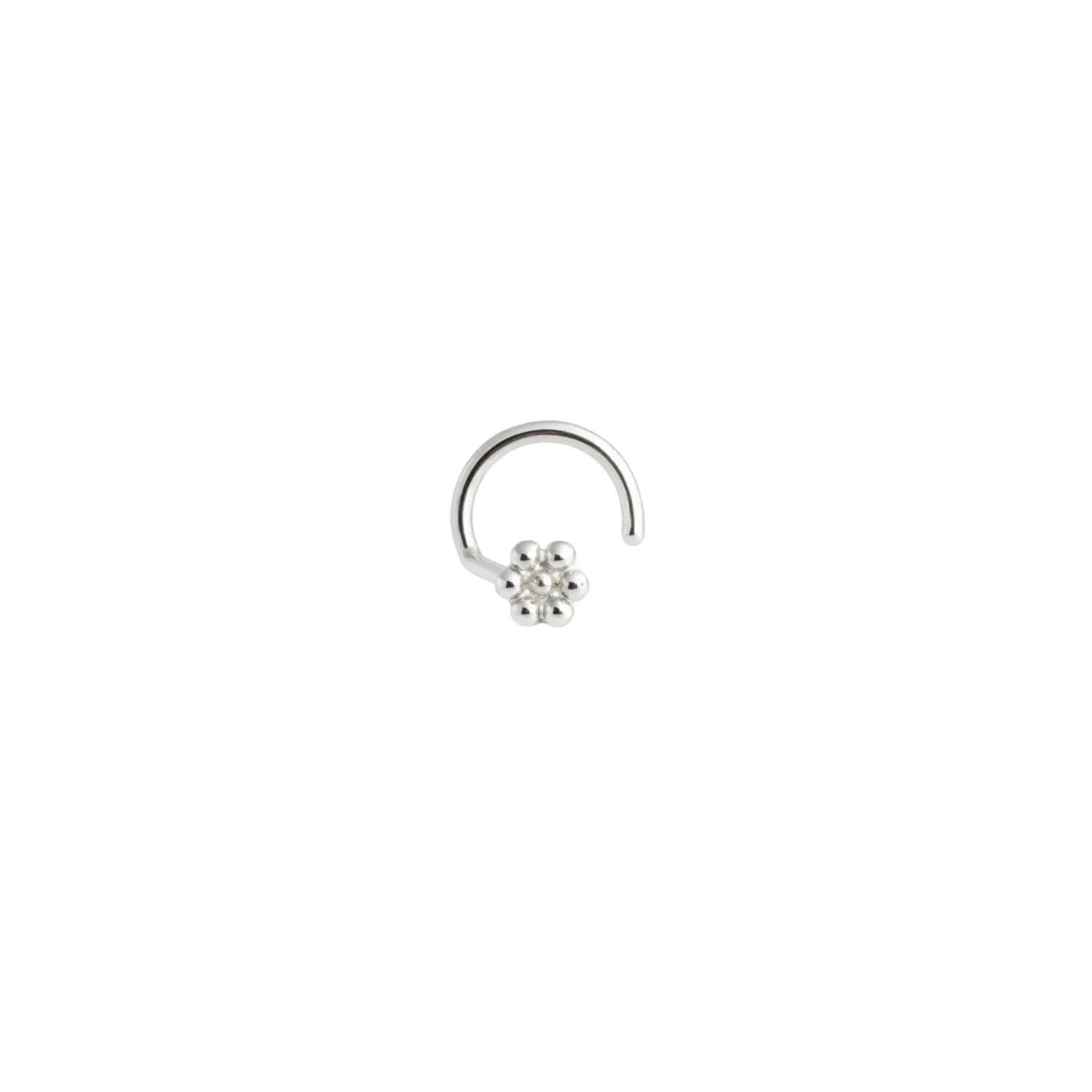 Sterling Silver Flower Nose Screw