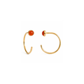 Gold-Filled Orange Carnelian Half Hoop Earrings