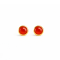 Gold Filled Carnelian Stud Earrings