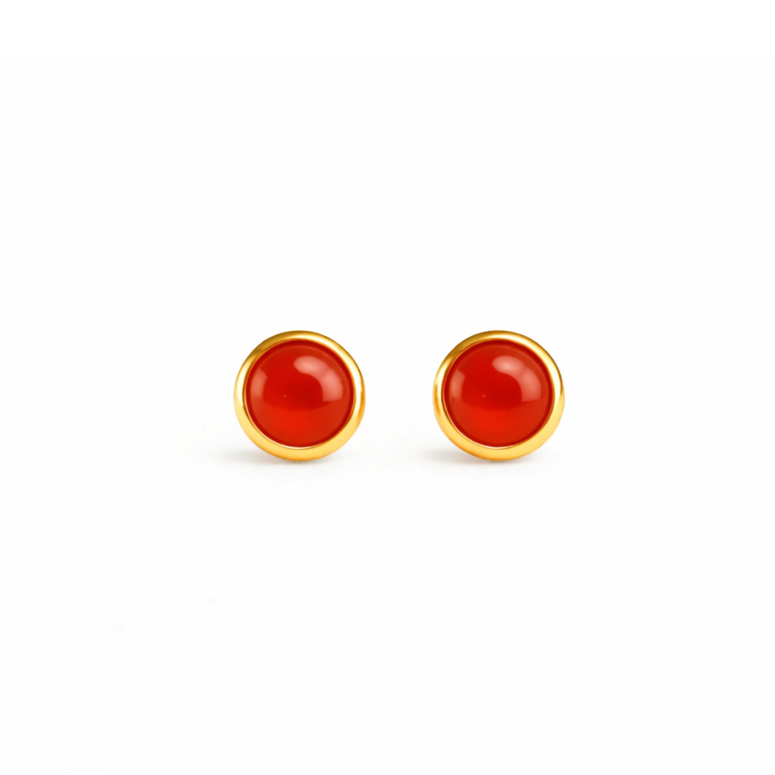 Gold Filled Carnelian Stud Earrings